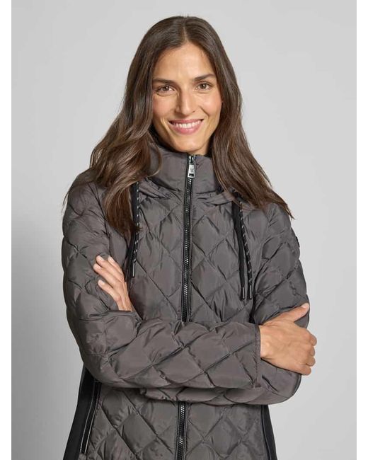 Fuchs & Schmitt Gray Regular Fit Steppjacke mit gefüttertem Stehkragen