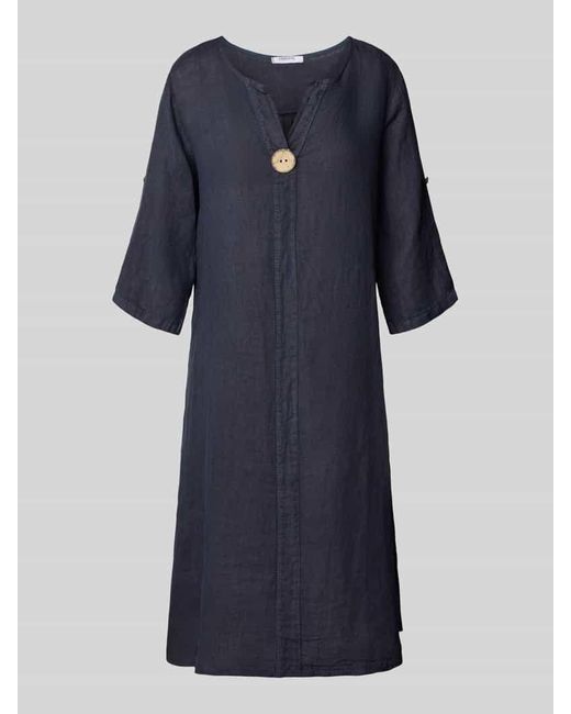 ZABAIONE Blue Midikleid mit V-Ausschnitt