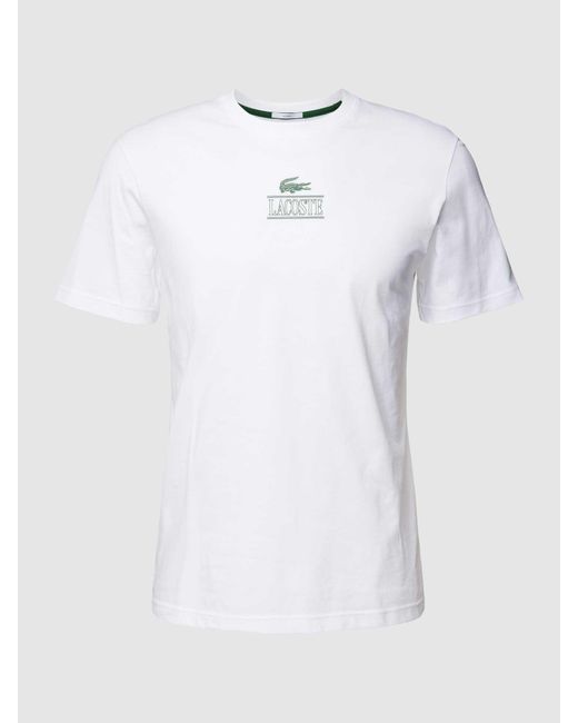 Lacoste T-shirt Met Labelprint in het White voor heren