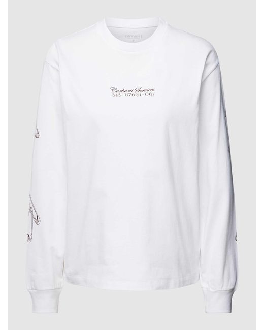 Carhartt Shirt Met Lange Mouwen En Motiefprint in het White