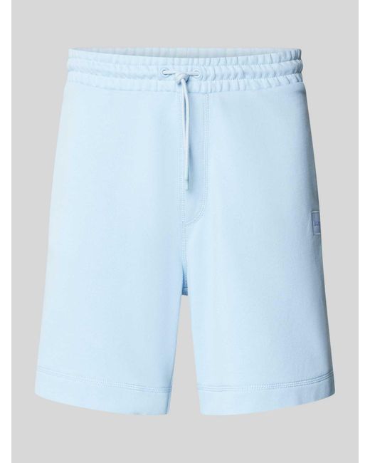 Boss Shorts mit Label-Patch Modell 'Sewalk' in Blue für Herren