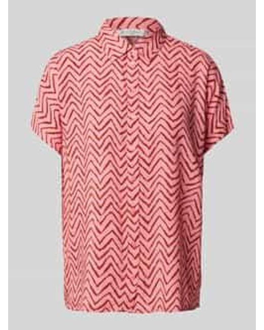 Christian Berg Women Relaxed Fit Blouse Met Kapmouwen in het Red
