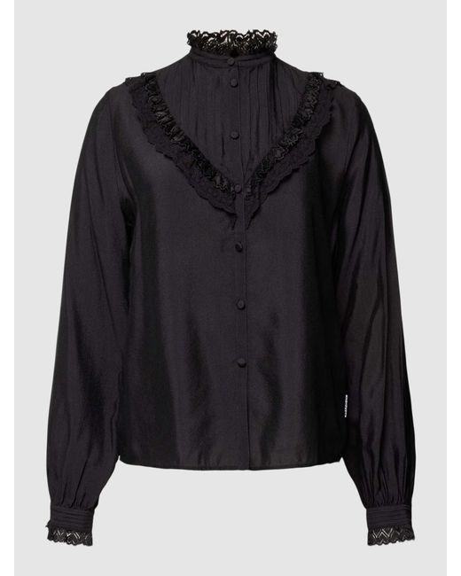 HUGO Black Bluse mit Stehkragen Modell 'Erallia'