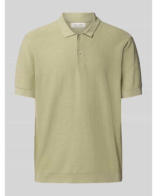 Casual Friday Relaxed Fit Poloshirt mit Strukturmuster Modell 'EDWARD' in Green für Herren