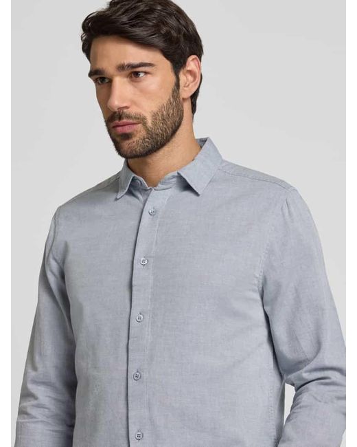 Knowledge Cotton Freizeithemd Mit Knopfleiste in Gray für Herren