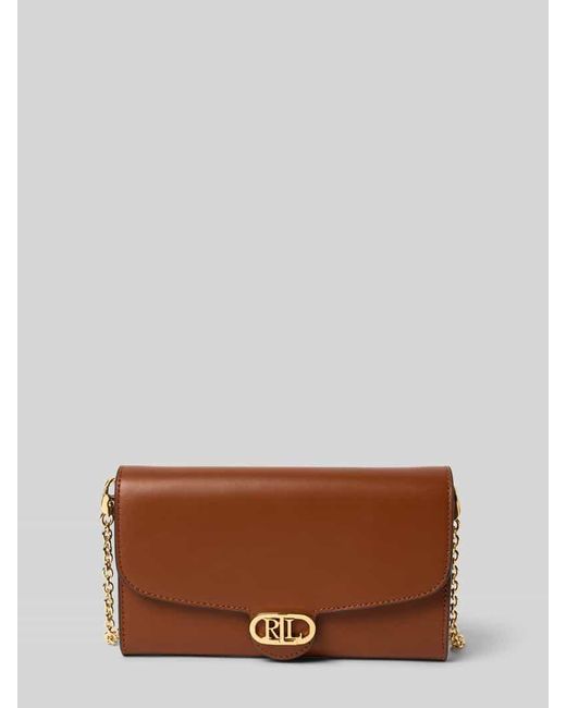 Ralph Lauren Brown Lederumhängetasche mit Label-Applikation Modell 'ADAIR'