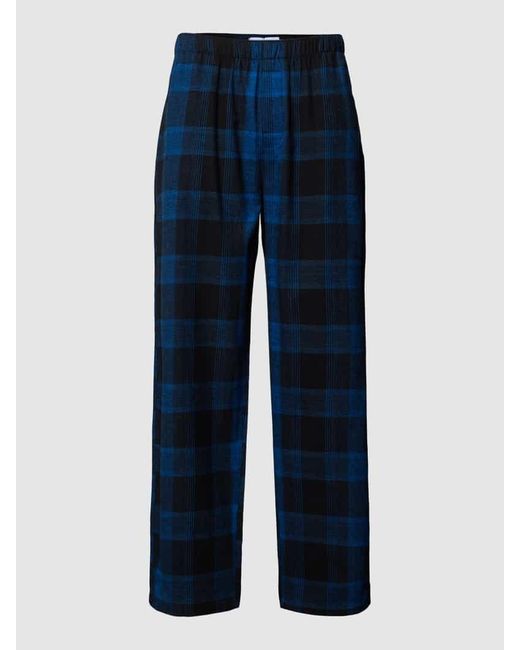 Calvin Klein Pyjama-Hose mit Tartan-Karo in Blue für Herren