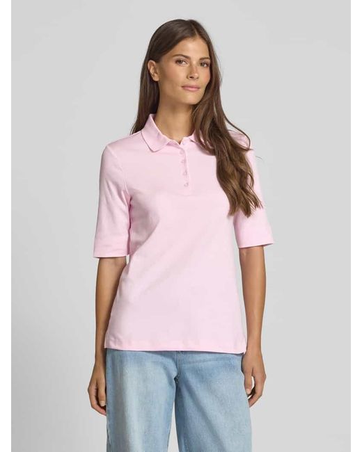 Christian Berg Women Pink Poloshirt mit kurzer Knopfleiste