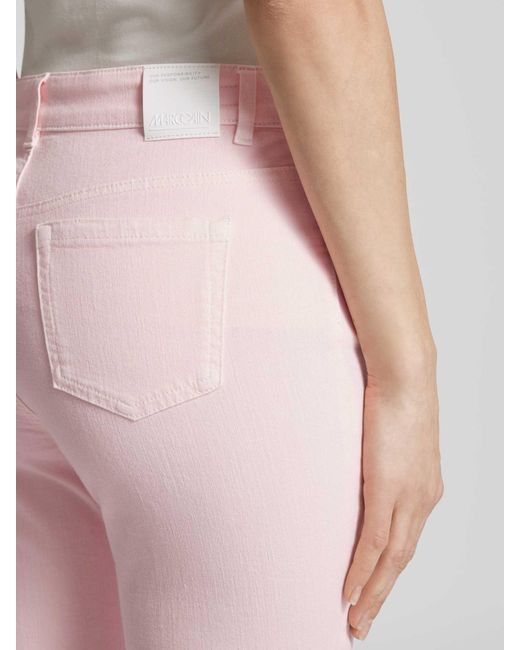Marc Cain Pink Bootcut Jeans mit ausgefransten Abschlüssen