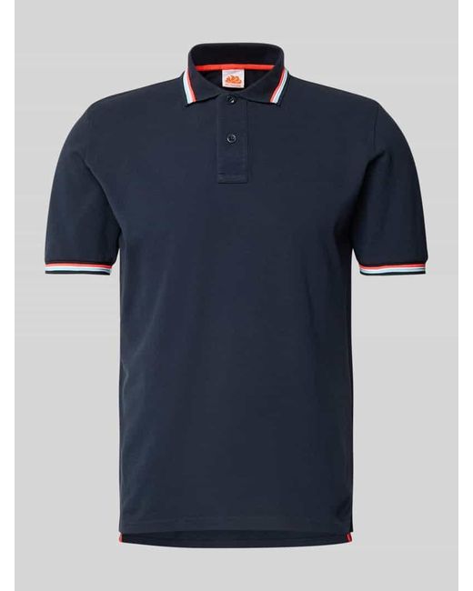 Sundek Poloshirt mit kurzer Knopfleiste Modell 'Brice' in Blue für Herren