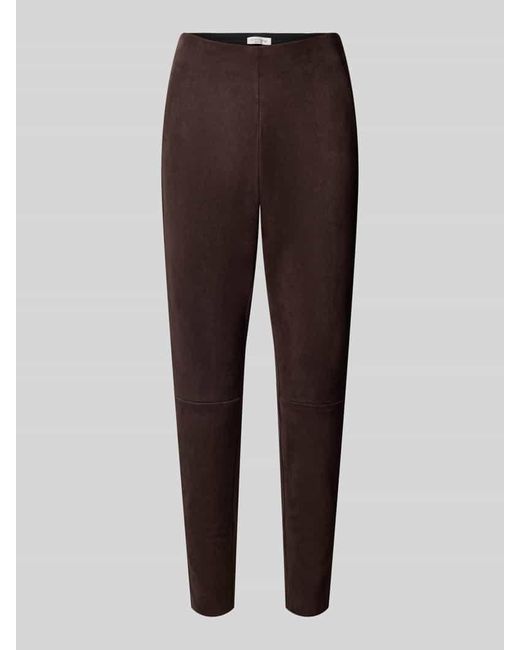 Christian Berg Women Brown Hose in Leder-Optik mit elastischem Bund