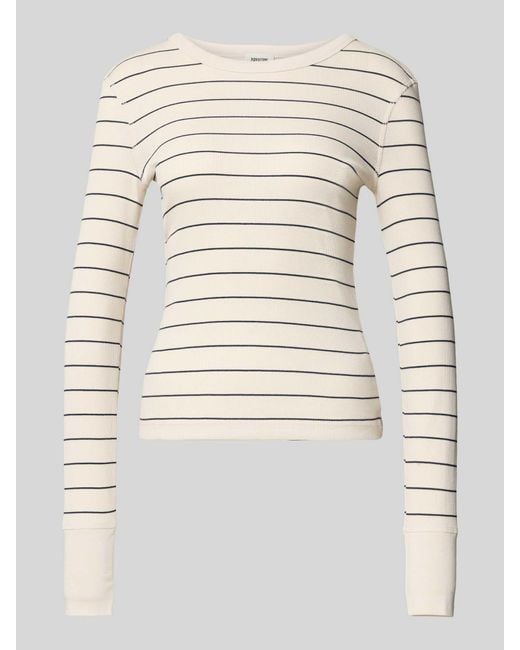 Drykorn Shirt Met Lange Mouwen En Ronde Hals, Model 'Nurit' in het Natural