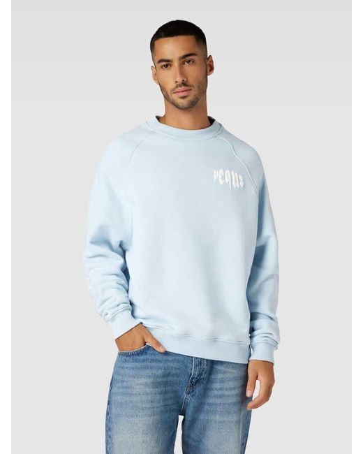 Pequs Sweatshirt mit Label-Print Modell 'Mythic' in Blue für Herren