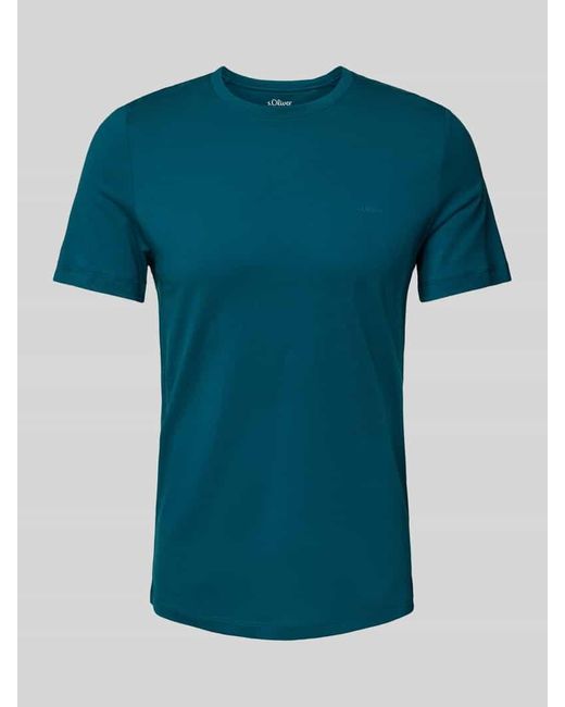S.oliver Regular Fit T-Shirt Aus Reiner Baumwolle Mit Gummiertem Label-Print in Blue für Herren