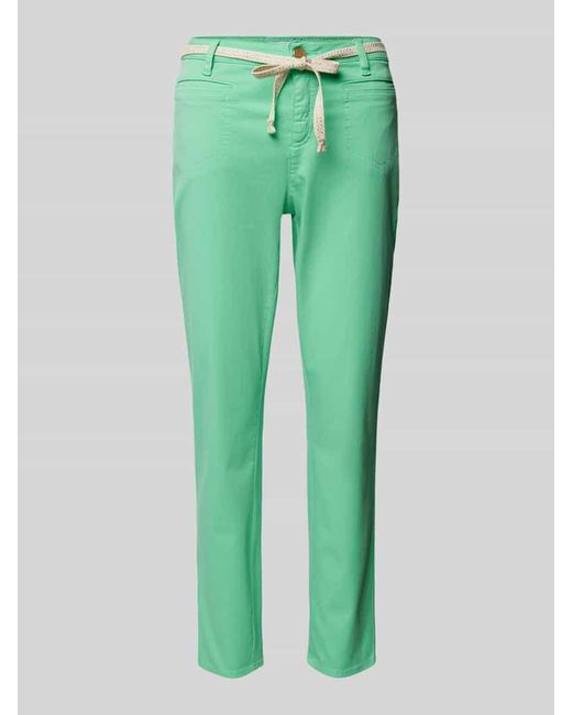 ROSNER Green Slim Fit Stoffhose mit Bindegürtel Modell 'ALISA'