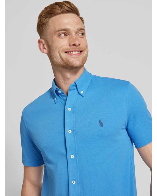 Polo Ralph Lauren Poloshirt Met Polokraag En Effen Design in het Blue voor heren