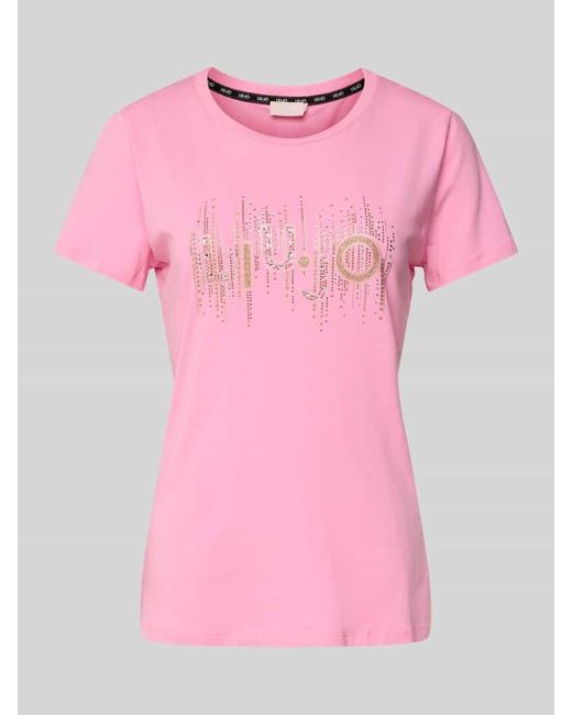 Liu Jo Pink T-Shirt Mit Ziersteinbesatz