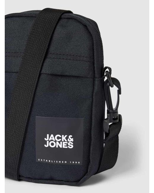 Jack & Jones Umhängetasche mit Label-Print Modell 'JAMIE' in Black für Herren