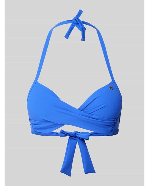 Banana Moon Blue Bikini-Oberteil Mit Label-Applikation Modell 'Eyro Spring'