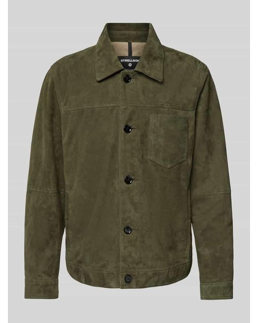Strellson Blouson in Leder-Optik Modell 'Flint' in Green für Herren