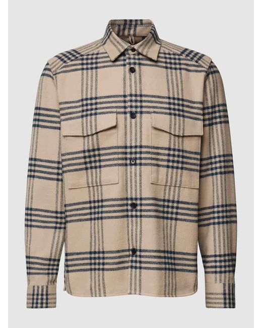 Drykorn Hemdjacke mit Glencheck-Muster Modell 'GUNRAY' in Gray für Herren