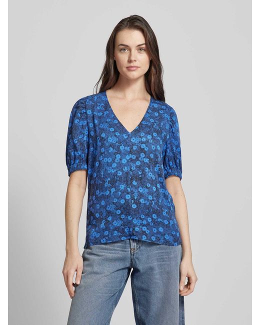 ARMEDANGELS Blue Bluse mit floralem Allover-Print Modell 'SAARITA MILLES FLEURS'