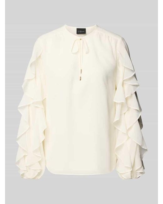 S.oliver Natural Loose Fit Chiffonbluse Mit Rüschenärmeln