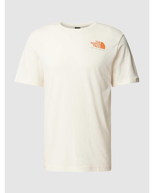 The North Face T-shirt Met Labelprint in het Natural voor heren