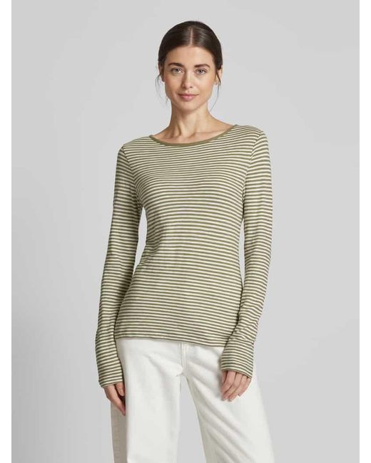 Marc O' Polo Natural Regular Fit Langarmshirt Aus Reiner Baumwolle Mit Streifenmuster