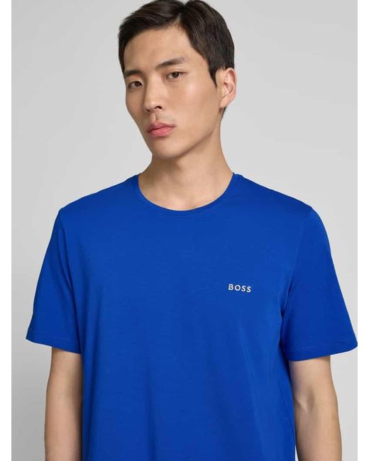 Boss T-Shirt mit Logo-Detail Modell 'MIX&MATCH' in Blue für Herren