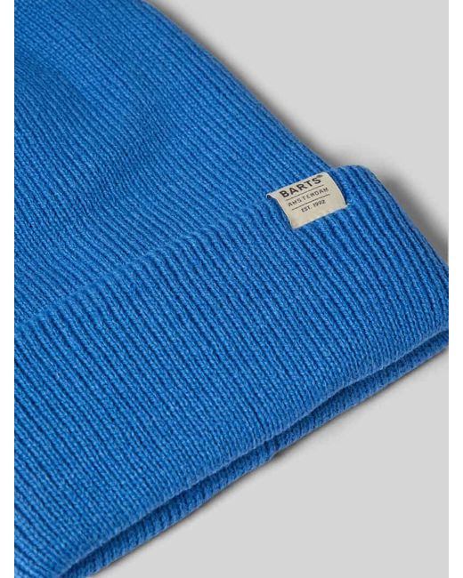 Barts Mütze mit Umschlag und Label-Detail Modell 'KINABALU' in Blue für Herren