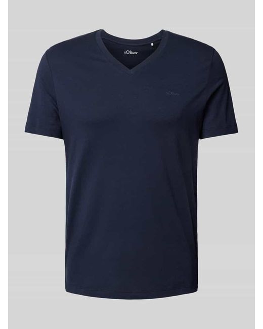 S.oliver T-Shirt mit Label-Print in Blue für Herren