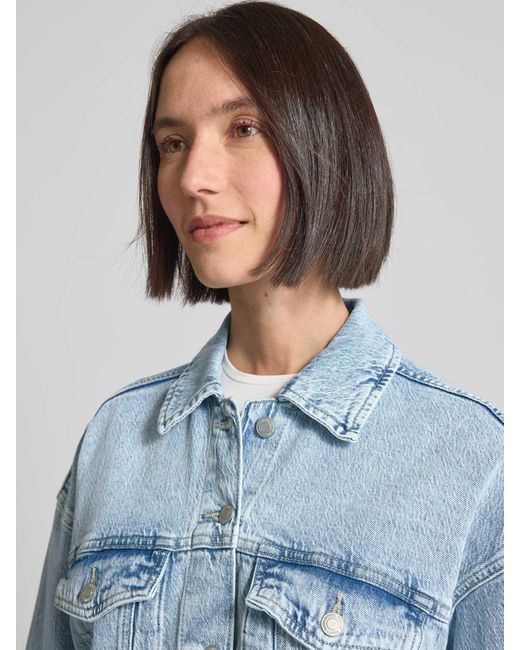Vero Moda Oversized Jeansjack Van Katoenmix in het Blue