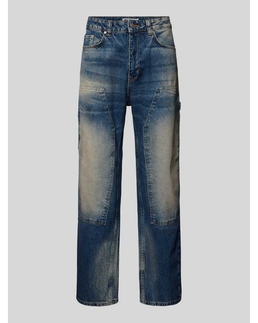 Review Baggy Fit Jeans im Used-Look in Blue für Herren