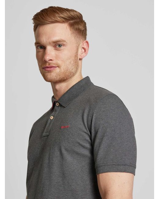 Gant Regular Fit Poloshirt Met Labelstitching in het Gray voor heren