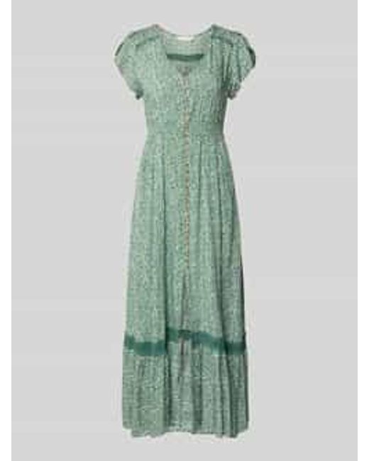 Apricot Midi-Jurk Van Viscose Met Knoopsluiting in het Green