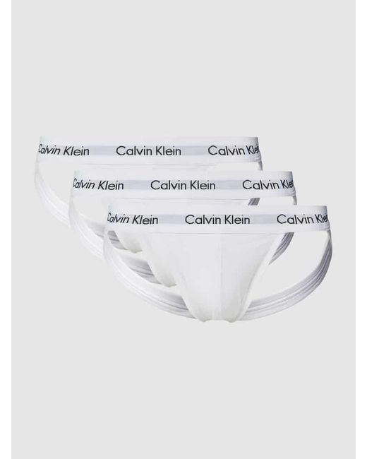 Calvin Klein Jockstrap mit elastischem Logo-Bund im 3er-Pack in White für Herren