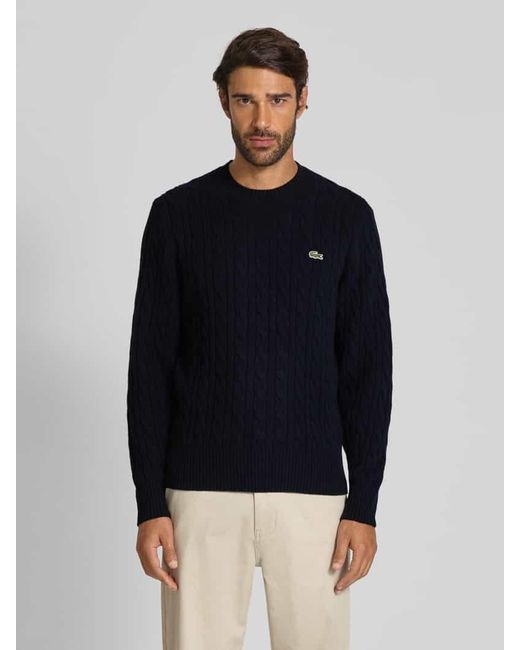 Lacoste Regular Fit Strickpullover aus reiner Wolle in Blue für Herren