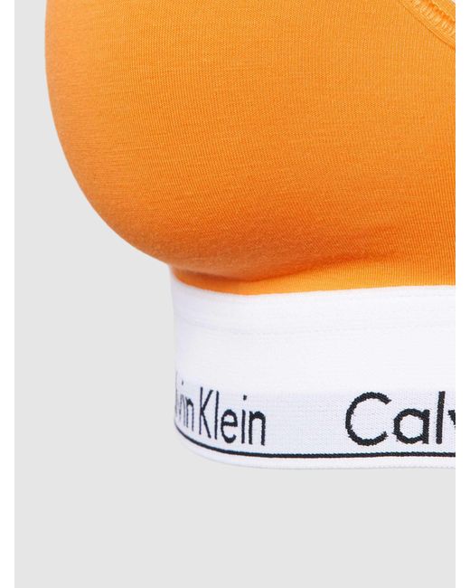 Calvin Klein Sportbeha Met Brede Bandjes En Effen Design in het Orange