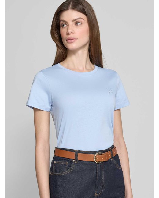 Joop! T-Shirt Met Labelstitching En Ronde Hals in het Blue