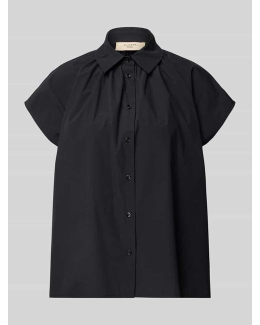 Weekend by Maxmara Black Regular Fit Bluse mit Kappärmeln Modell 'VALLO'