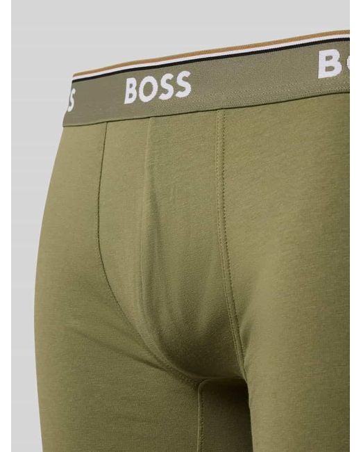 Boss Regular Fit Trunks aus Baumwoll-Mix im 3er-Pack in Green für Herren