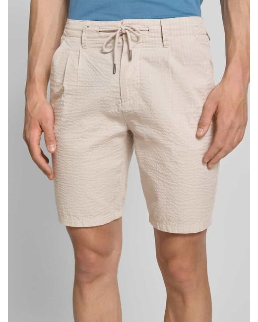 Only & Sons Regular Fit Shorts mit Strukturmuster Modell 'LEO LIFE' in Natural für Herren