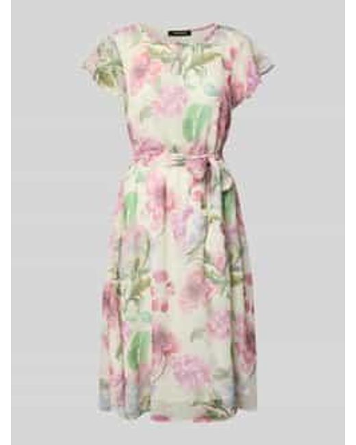 MORE&MORE Midi-jurk Met Strikceintuur in het Pink