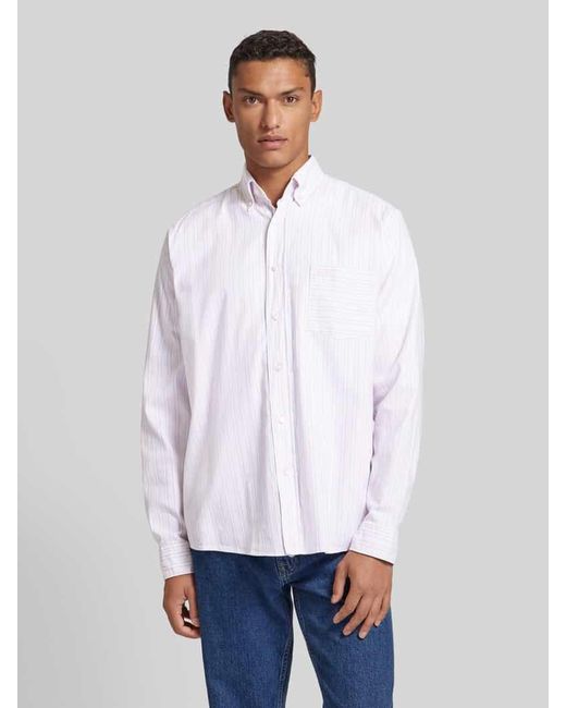 Boss Regular Fit Freizeithemd mit Streifenmuster Modell 'Lambey' in White für Herren