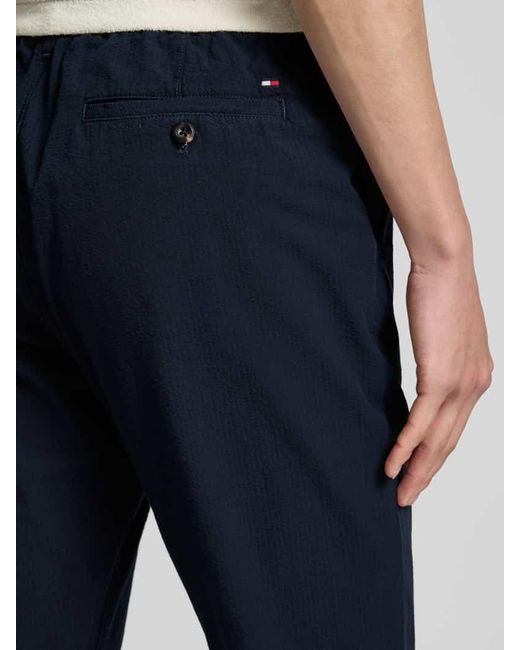 Tommy Hilfiger Relaxed Fit Stoffhose aus reiner Baumwolle Modell 'HARLEM' in Blue für Herren