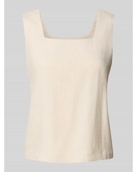 My Essential Wardrobe Natural Trägertop aus Leinen-Viskose-Mix mit Karree-Ausschnitt