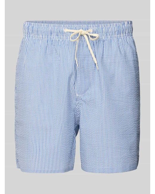 SELECTED Relaxed Fit Badeshorts mit Strukturmuster Modell 'COOPER' in Blue für Herren