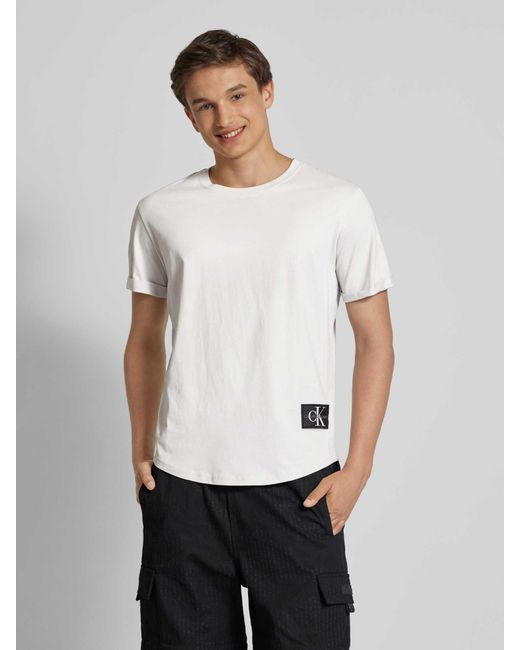 Calvin Klein T-Shirt mit Rundhalsausschnitt in White für Herren