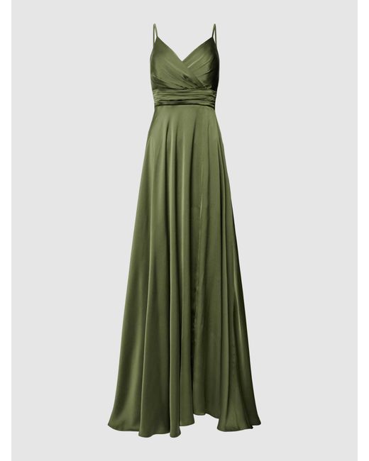 TROYDEN COLLECTION Green Abendkleid mit V-Ausschnitt